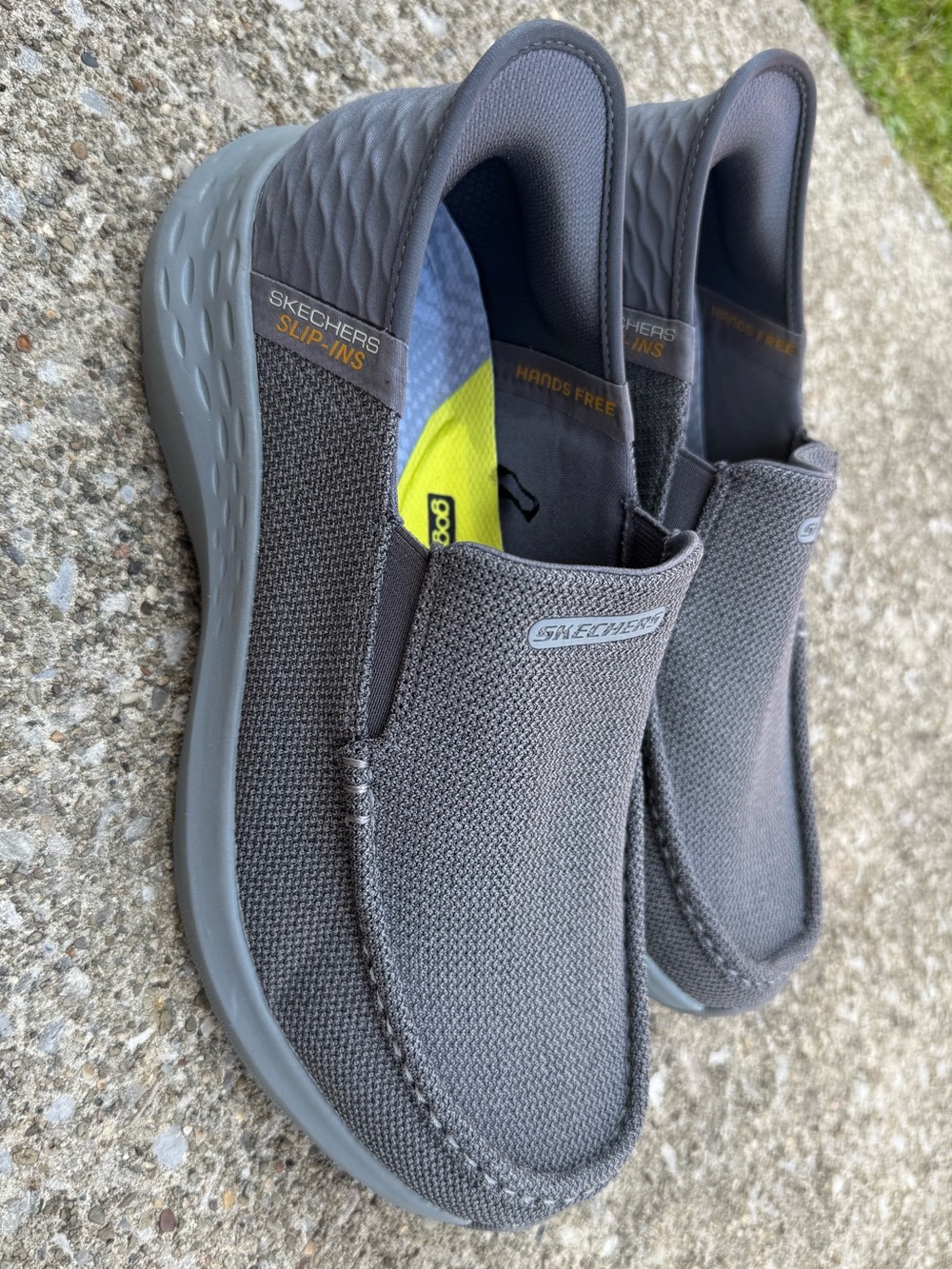 Skechers Hands Free Slip-Ins Parson Ralven Grey Shoes Extra Wide Size 9